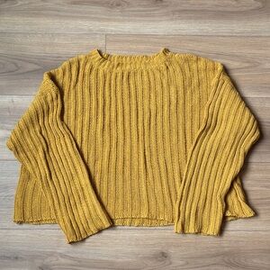 Cozy Mustard Yellow Knit Sweater